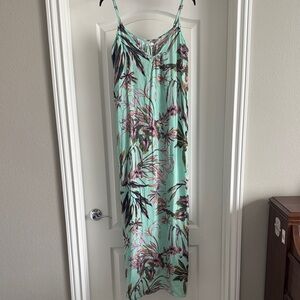O'Neill Mint Green Tropical Floral Slip Dress
